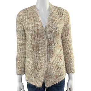 Maurices Womens Tan Metallic Open Cardigan Size Small